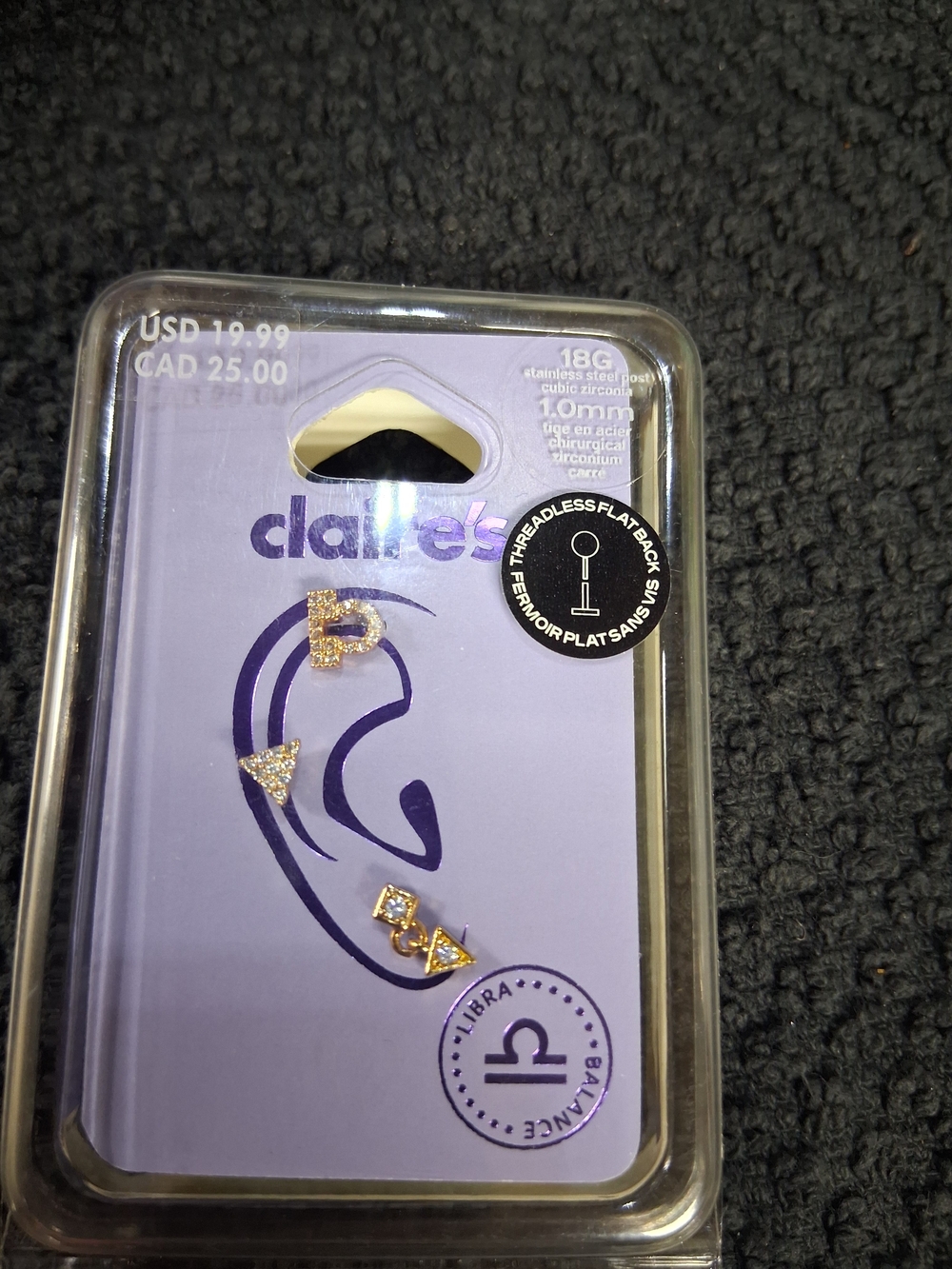 Claire's Gold-Tone Libra Ear Jewelry Set - Stainless Steel Cartilage